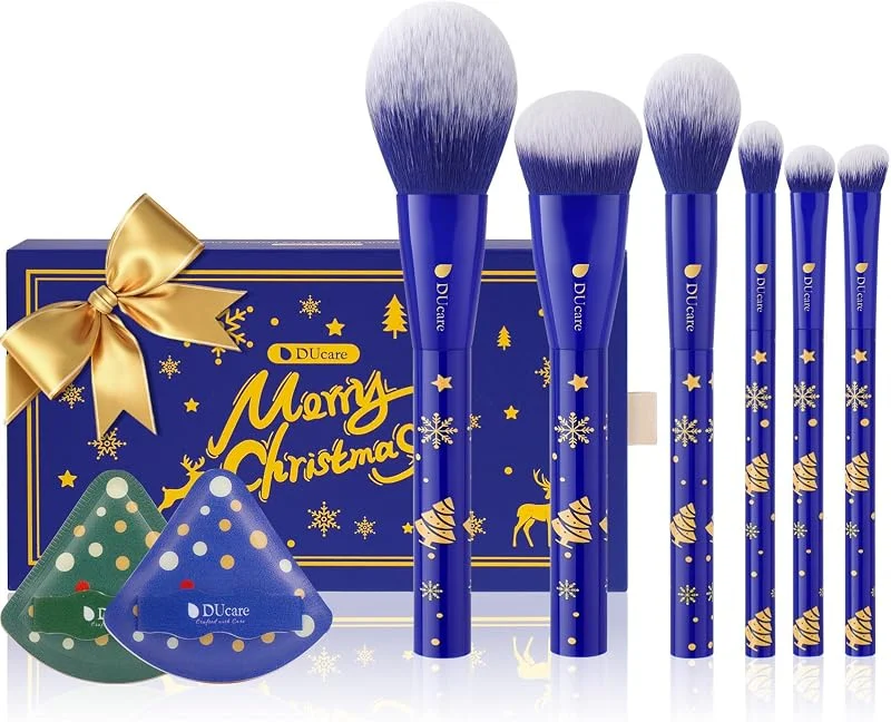 DUcare Pinceaux Maquillages 8PCS Set de Pinceau Maquillage Professionnel avec Houppette Cadeau de