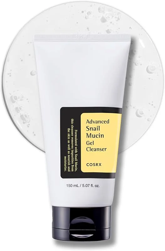 COSRX Advanced Snail Mucin Gel Cleanser, 150 mL, Gel nettoyant quotidien riche pour peau sèche et