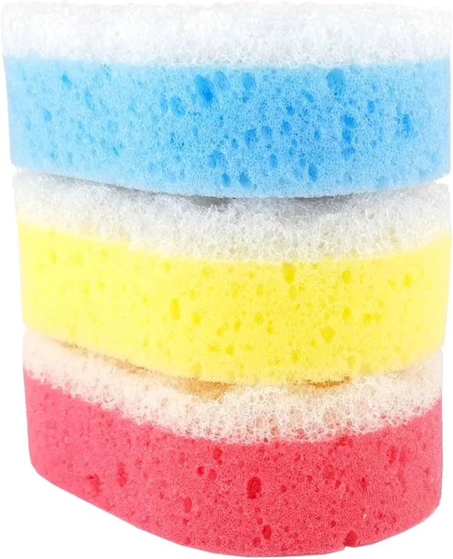 IDEA HOME 3 Pièces Éponge de Massage et Douche - Exfoliante Corps - Double Épaisseur — Maquillage