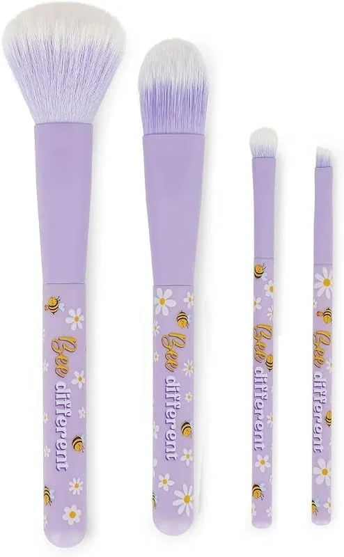 Legami – Lot de 4 pinceaux de maquillage, Oh My Glow! Thème Bee, comprend des pinceaux pour poudre