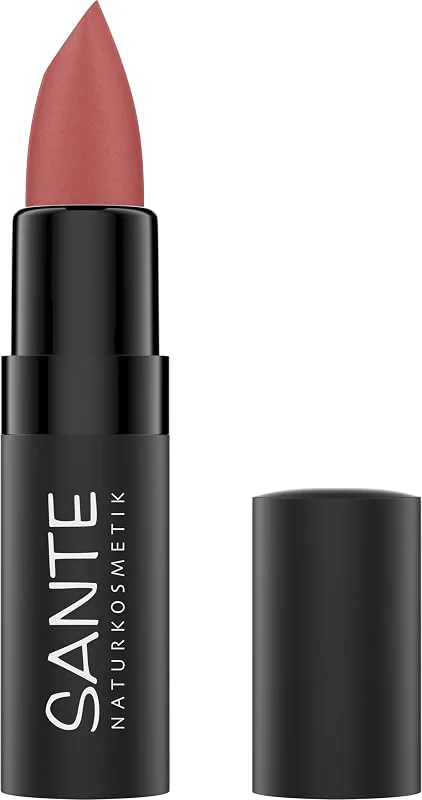 SANTE Naturkosmetik Lipstick 03 Sunset Rose Rouge à lèvres mat poudré mat pour une — Maquillage