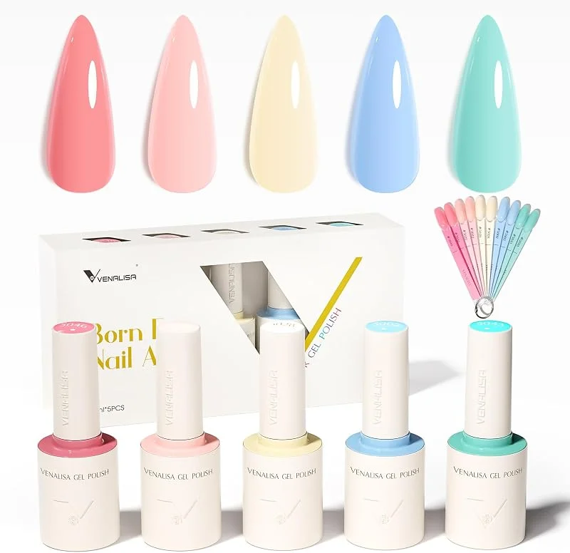 VENALISA Vernis à Ongles Gel Semi Permanent 5 Couleur UV Nail Polish Longue Tenue — Maquillage