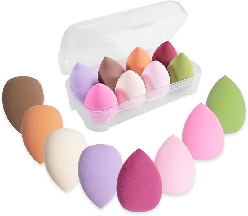 Set de 8 éponges de maquillage, Large Make-up Egg Colourful Powder Puff Make-up Sponge Washable