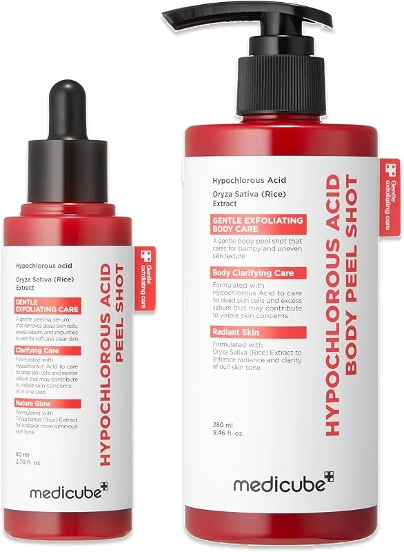 medicube Hypochlorous Acid Peel Shot Duo for Face & Body: Hypochlorous Acid Facial — Soin de la peau