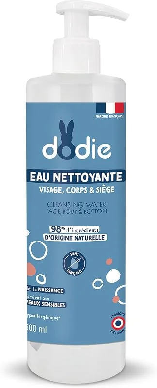 DODIE Eau nettoyante 3 en 1 (500 mL) - Nettoyant Visage, Corps et Siège – 98% — Soin de la peau