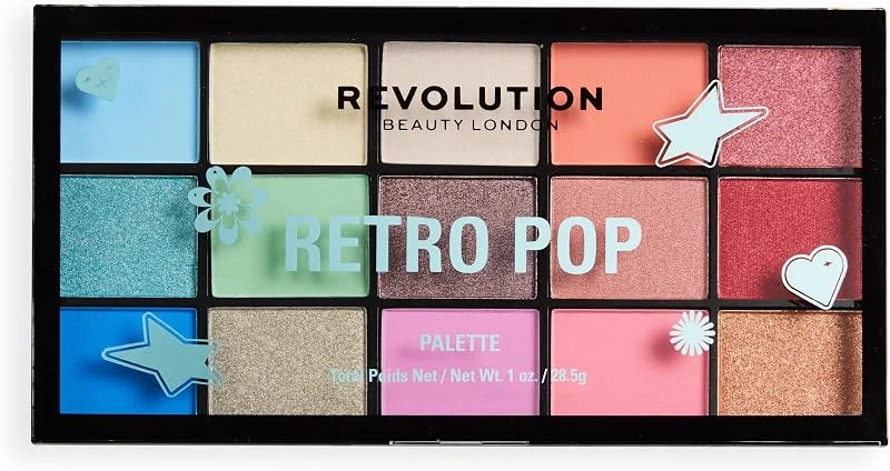 Revolution Reloaded Retro Pop, palette fards paupières pastel scintillante — Maquillage