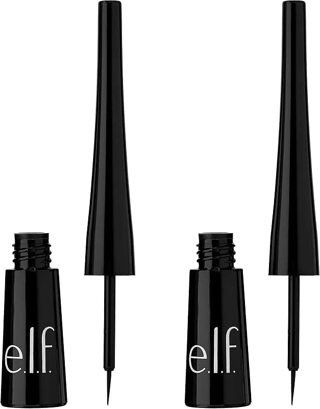 e.l.f. Expert Liquid Liner Lot de 2 eyeliner liquide extra fin hautement pigmenté pour — Maquillage