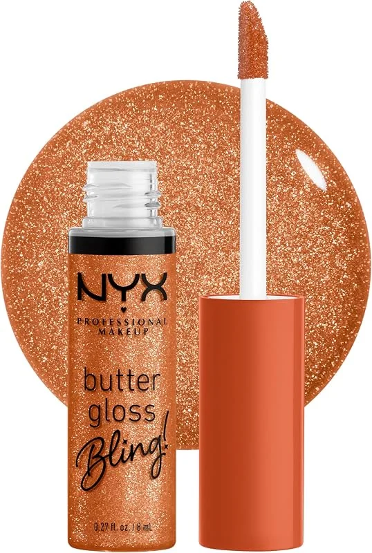 NYX PROFESSIONAL MAKEUP Butter Gloss Bling Brillant à lèvres végétalien, non collant et — Maquillage