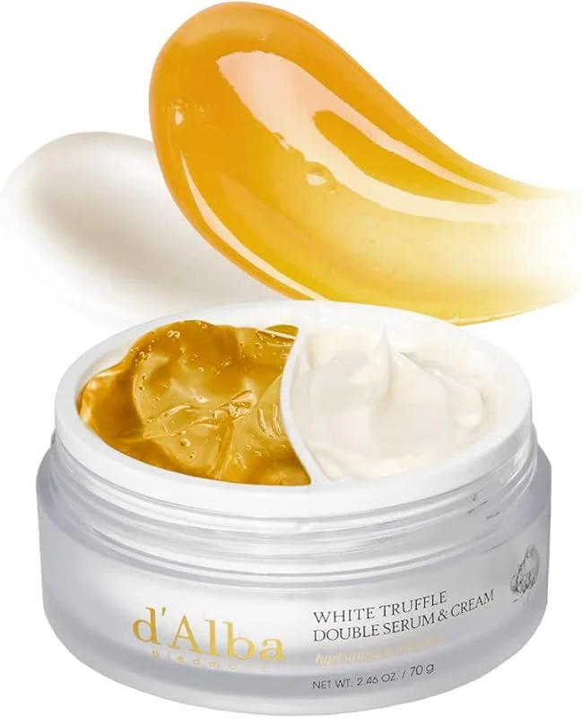 d'Alba Double Sérum et Crème à la Truffe Blanche Italienne, Soin de la Peau Coréen Végétalien, Crème