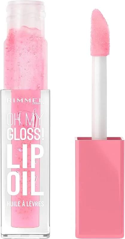 Rimmel Oh My Gloss!, 001 Pink Flush, Huile à Lèvres, non collante, booster (6 ml) — Maquillage