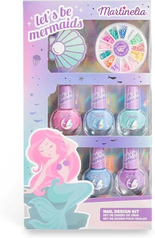 Martinelia Mini Set Manucure Enfant Sirène - Coffret de 5 Vernis à Ongles, Lime et — Maquillage