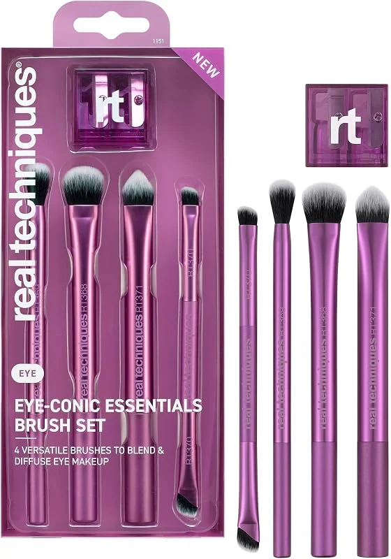 Real Techniques Eye-Conic Essentials Makeup Brush Set, 5 Piece Eyeshadow, Blending & — Maquillage