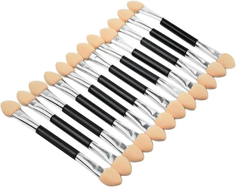 Lot de 12 pinceaux de maquillage de qualité supérieure - Double extrémité - Pour fard à paupières