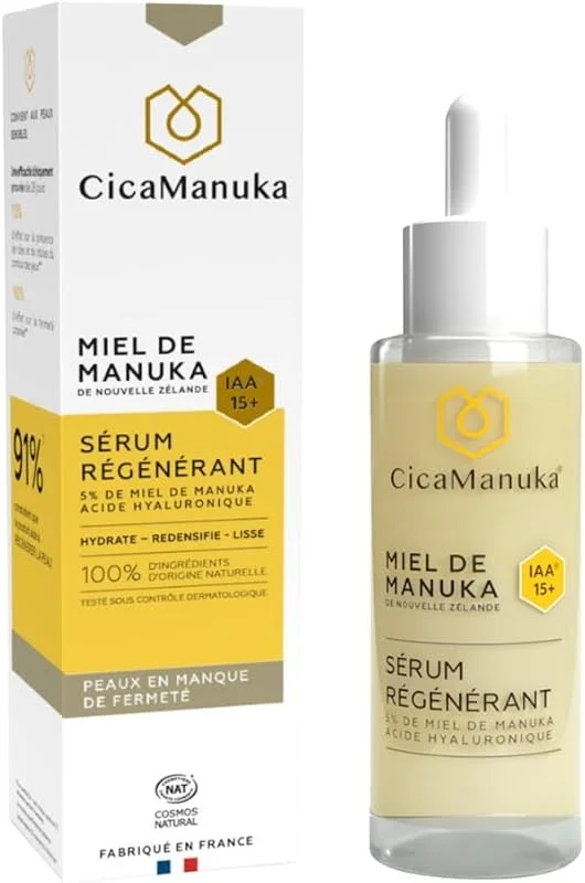 Sérum Visage Régénérant -Miel de Manuka IAA15+, Acide hyaluronique - 30ml — Soin de la peau