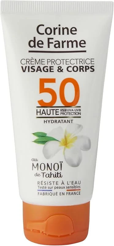 Corine de Farme Crème Solaire Visage Corps SPF50 Monoï 50ml — Soin de la peau