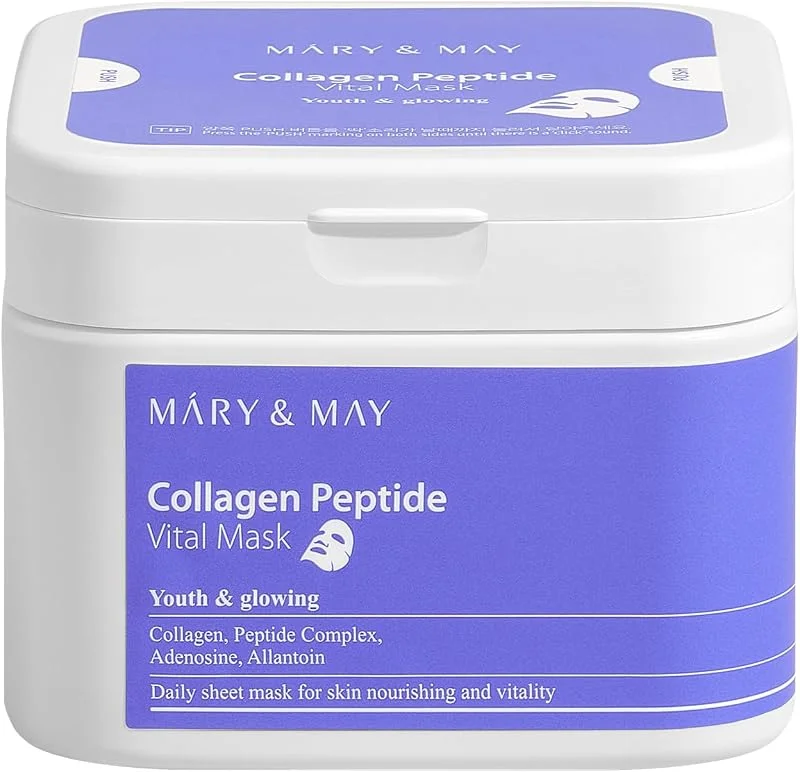 Mary&May Lot de 30 masques aux peptides de collagène vital 400 g — Soin de la peau