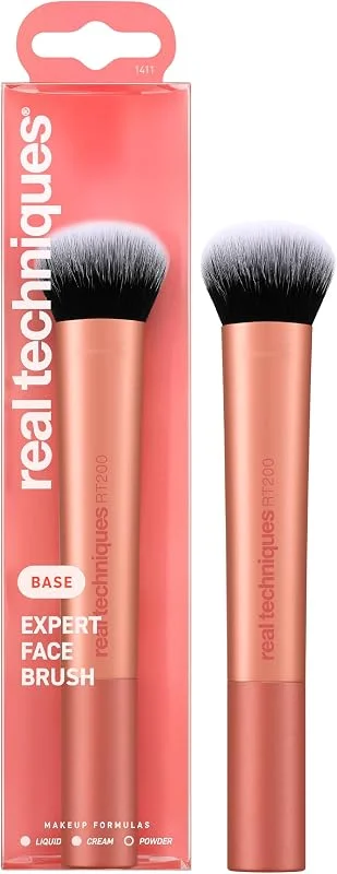 Real Techniques Pinceau de maquillage pour le visage Expert, pour fond de teint liquide et crème