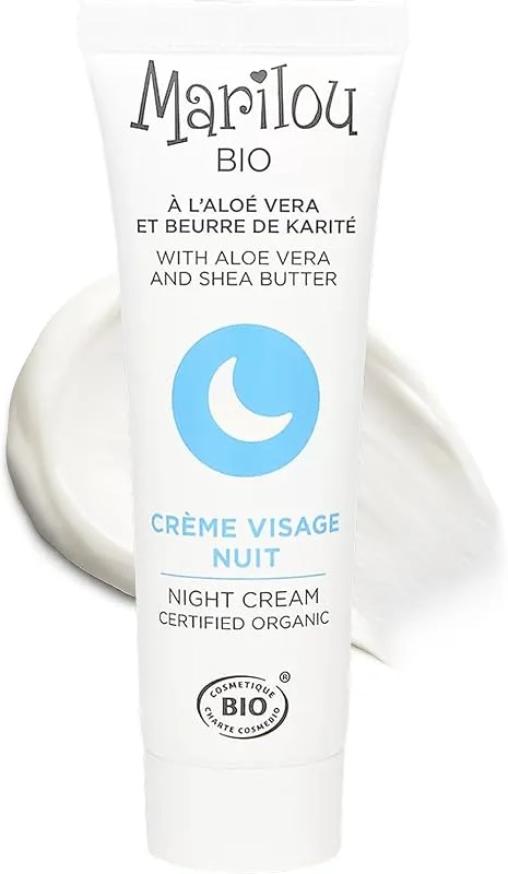 Marilou Bio - Crème Hydatante Visage de Nuit Bio - Beurre de Karité et Aloe Vera — Soin de la peau