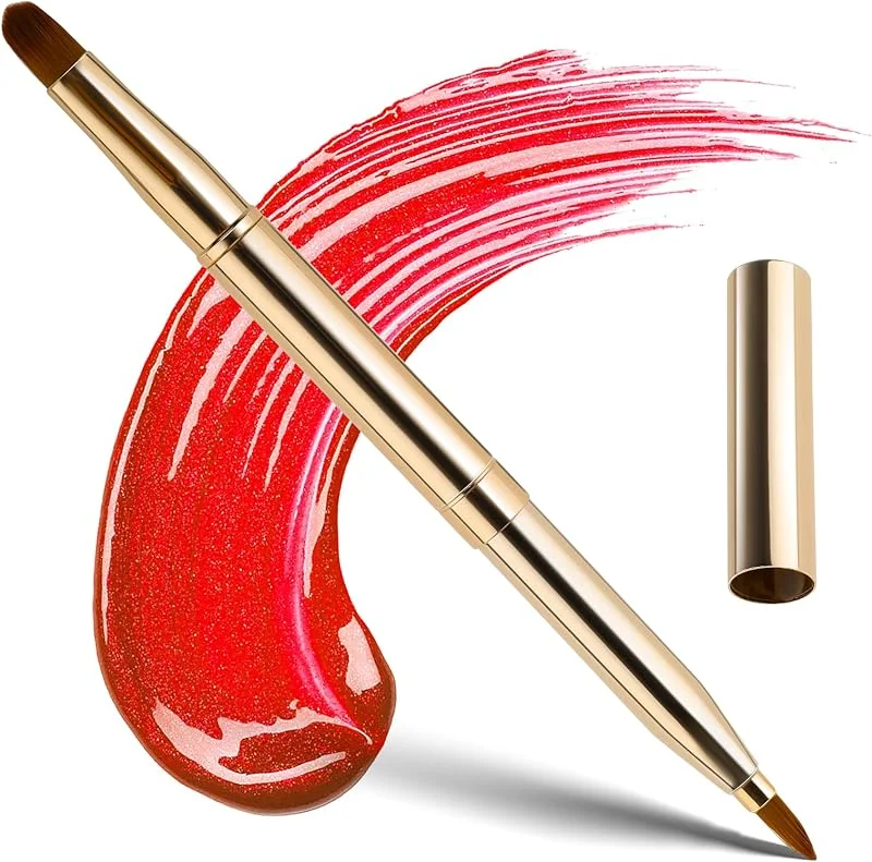 Abeillo Pinceau à Lèvres Rétractable Double Extrémité - Mini Pinceau Anti-Cernes, Rouge à Lèvres et