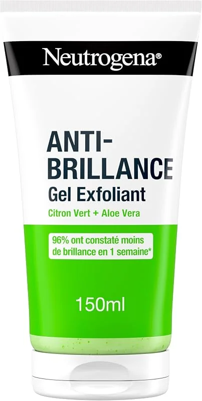 Neutrogena Gel Exfoliant Anti-Brillance Citron Vert et Aloe Vera, 150 ml — Soin de la peau