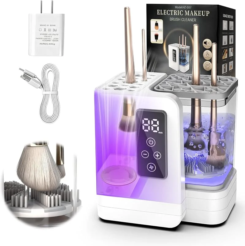 Nettoyeur et séchoir électrique 5 en 1 pour pinceaux de maquillage - Portable et automatique - USB