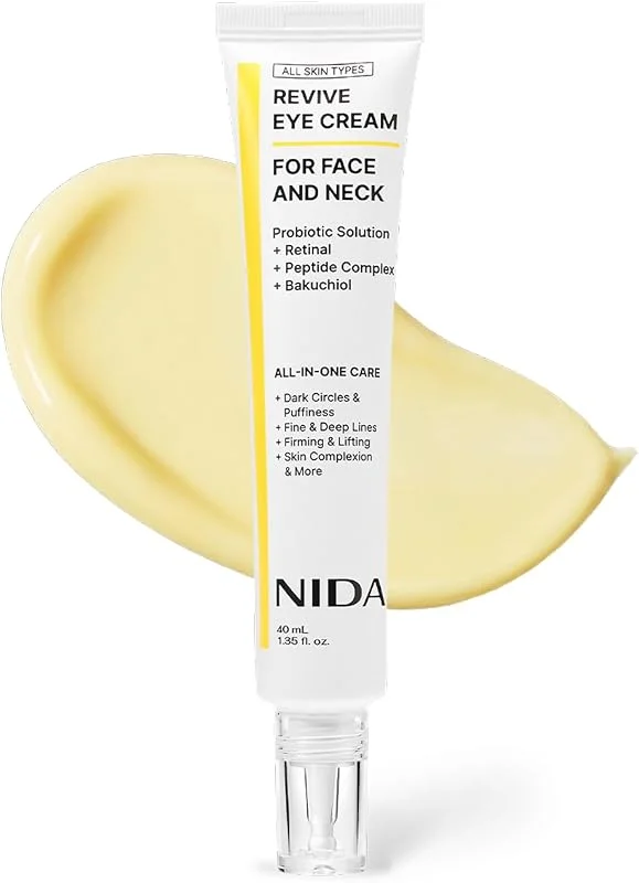 NIDA Revive Crème Contour des Yeux pour Visage et Cou, Lysat de Probiotiques — Soin de la peau