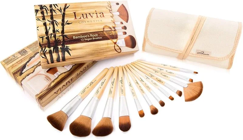 Luvia Cosmetics – Bamboo’s Root - Kit de pinceaux de maquillage en bambou durable avec 12 pinceaux