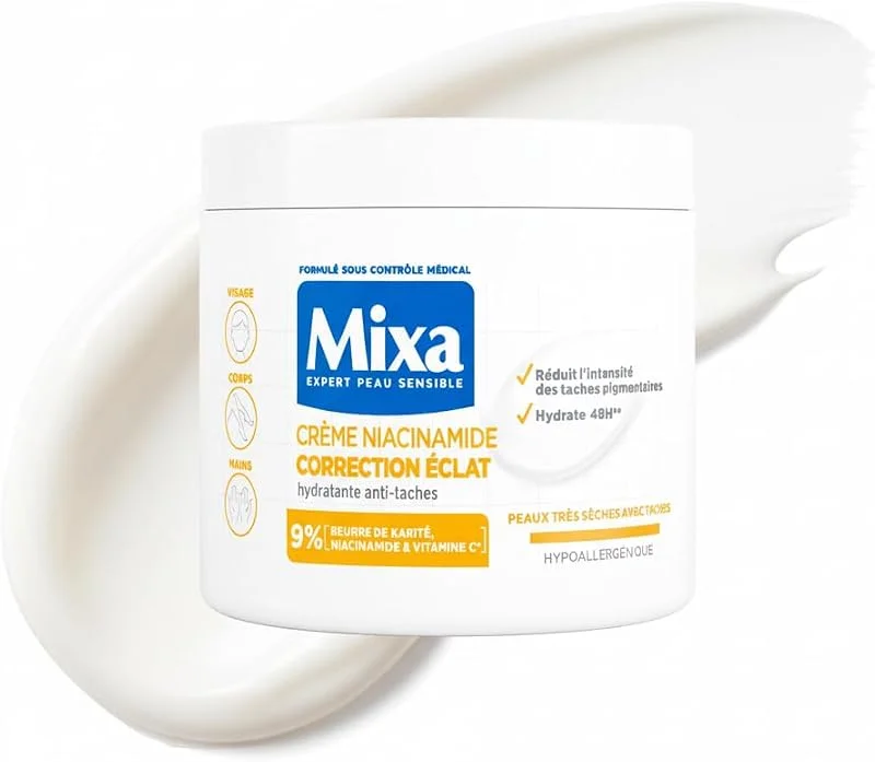 Mixa Crème Niacinamide Correction Éclat Anti-Taches Visage Corps 400ml — Soin de la peau