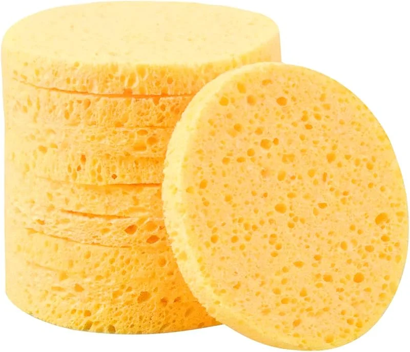 10 Pièces Visage Nettoyage Éponges en Cellulose, Visage Lavage Démaquillage Éponges, 8cm Cosmétiques