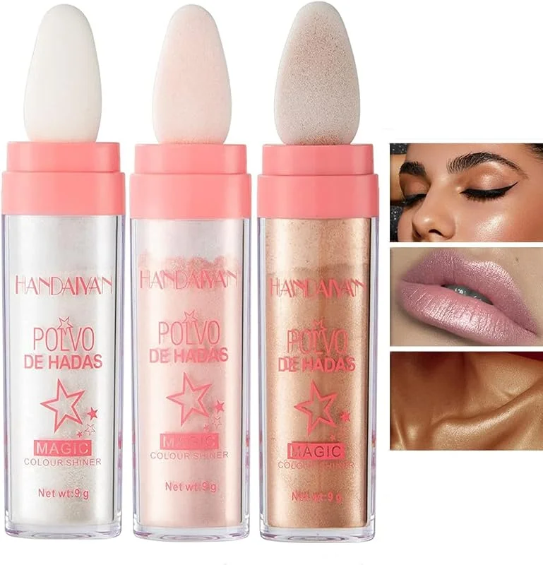 Beauty Searcher Highlight Poudre Tapotante, Shimmer Visage et Corps Surligneur Stick, Éclaircissant