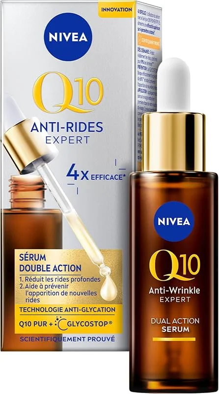 NIVEA Q10 Sérum Visage Anti-Rides Expert Double Action, 30 ml — Soin de la peau