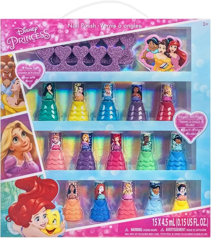 Disney Princess Vernis Eau 15 pcs Peel-Off Filles 3+ Coffret Cadeau — Maquillage