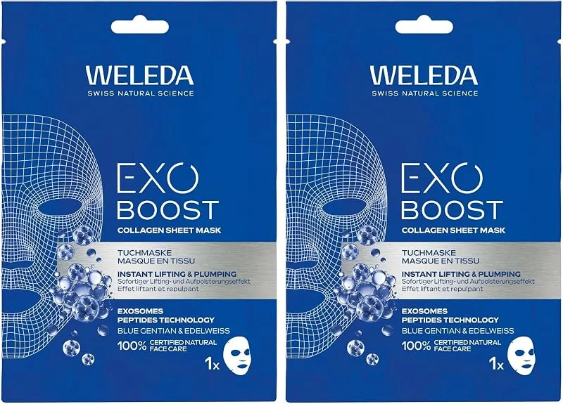 WELEDA Masque Tissu EXO BOOST Collagen – Masque Visage Hydratant aux Exosomes — Soin de la peau