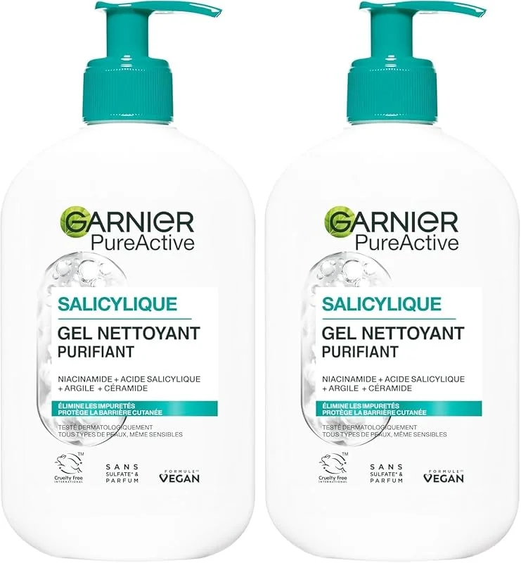 Garnier Pure Active - Gel Nettoyant Moussant Visage - Nettoie & Hydrate - Enrichi — Soin de la peau