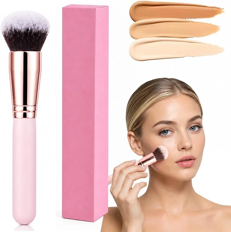 Pinceau Fond de Teint, Pinceaux Maquillages du Visage, Parfait Pour le Mélange Liquide, Crème ou