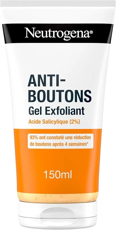 Neutrogena Gel Exfoliant Anti-Boutons, Acide salicylique, tube de 150 ml — Soin de la peau