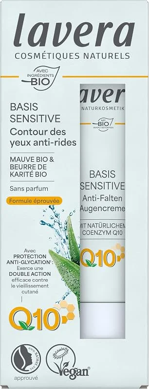 lavera basis sensitive Crème yeux anti-rides Q10 15 ml — Soin de la peau