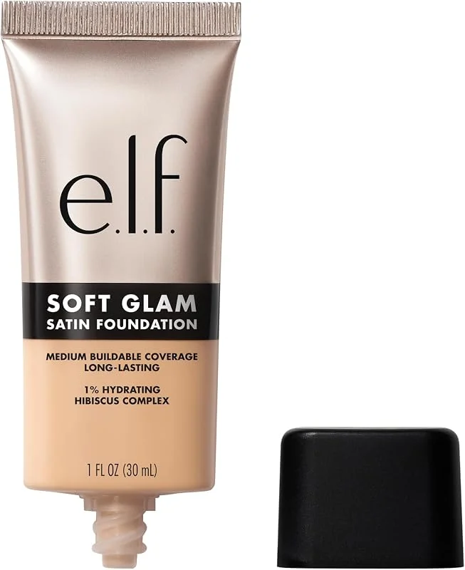 e.l.f. Fond de teint Soft Glam, couverture moyenne, longue durée et reconstituant pour — Maquillage