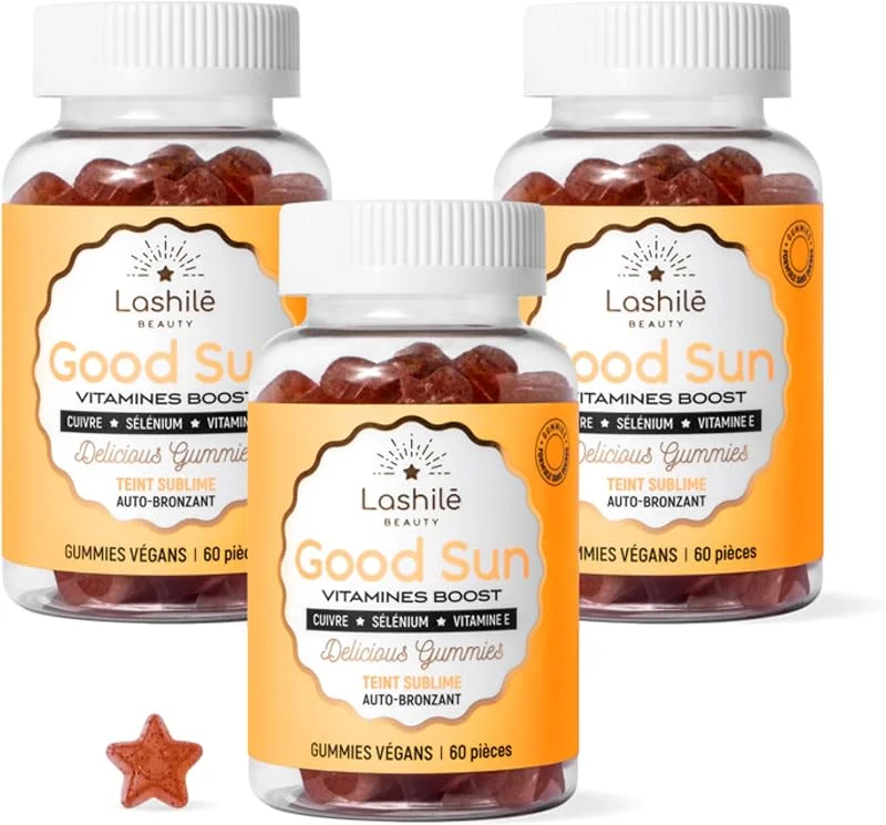 Lashilé Beauty Good Sun Gummies Autobronzant Bronzage Solaire Bêta Carotène — Soin de la peau