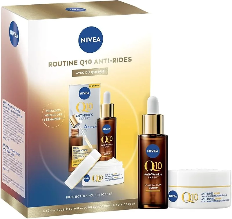 NIVEA Q10 Coffret Anti-Rides Visage Double Action, 2 produits — Soin de la peau