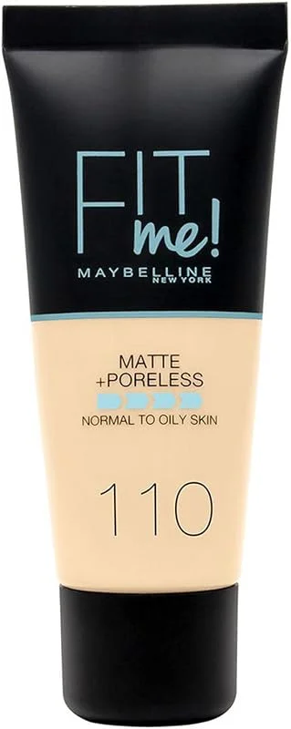 Gemey Maybelline - Fond de Teint Fit Me Matte Poreless de Maybelline - 110 Porcelaine — Maquillage