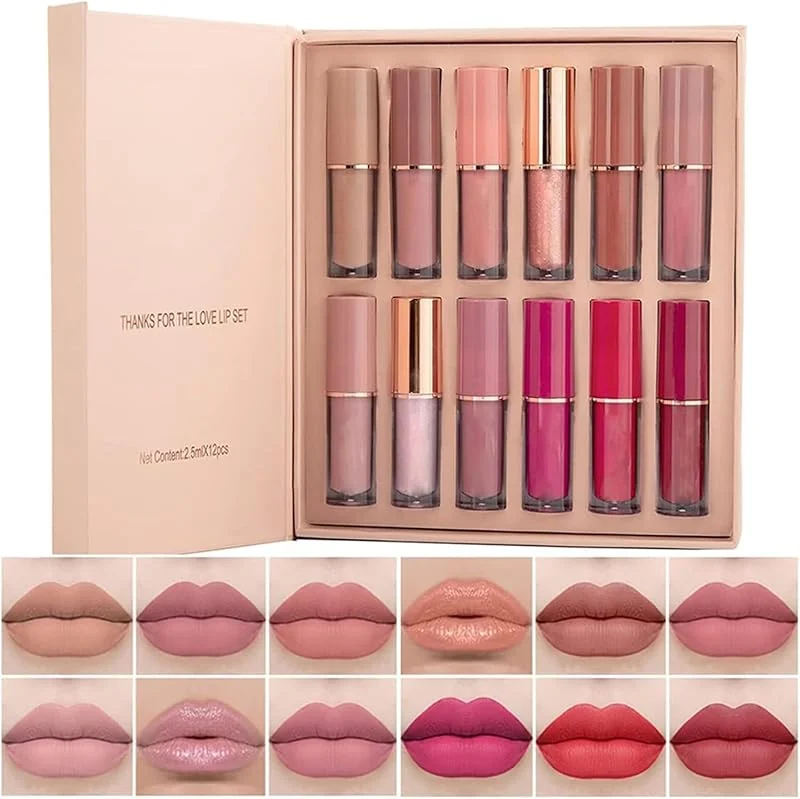 Ensemble de maquillage de rouge à lèvres, pigments intenses, ensemble de cadeau de maquillage pour