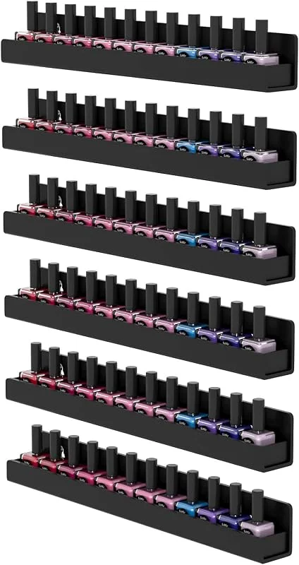 FEMELI Étagère murale pour vernis à ongles 6 étagères en acrylique pour 66 à 90 — Maquillage