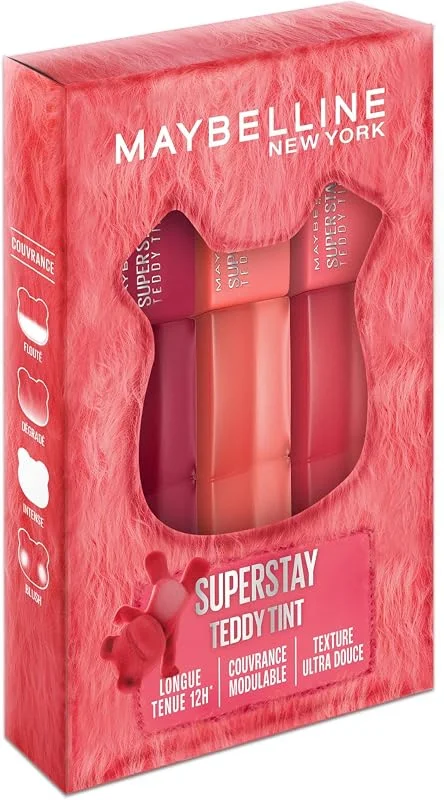 Maybelline New York Coffret 3 Blush Lèvres Teddy Tint Mat Tenue 12h — Maquillage