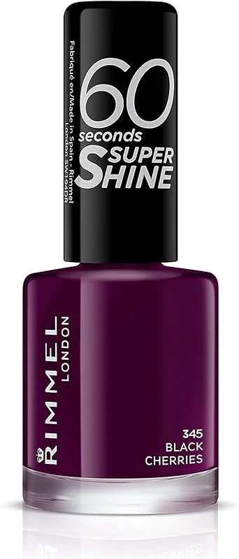 Rimmel 60 Seconds Super Shine - Vernis à Ongles Black Cherries 8 ml Violet — Maquillage