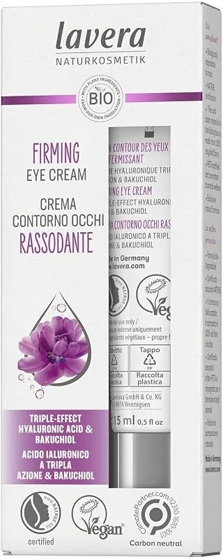 lavera Crème contour des yeux raffermissante avec triple effet acide hyaluronique et bakuchiol