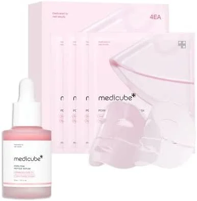 medicube Rituel Éclat Rosé: Masque Gel Collagène Rose PDRN de Saumon (Lot de 4) & — Soin de la peau