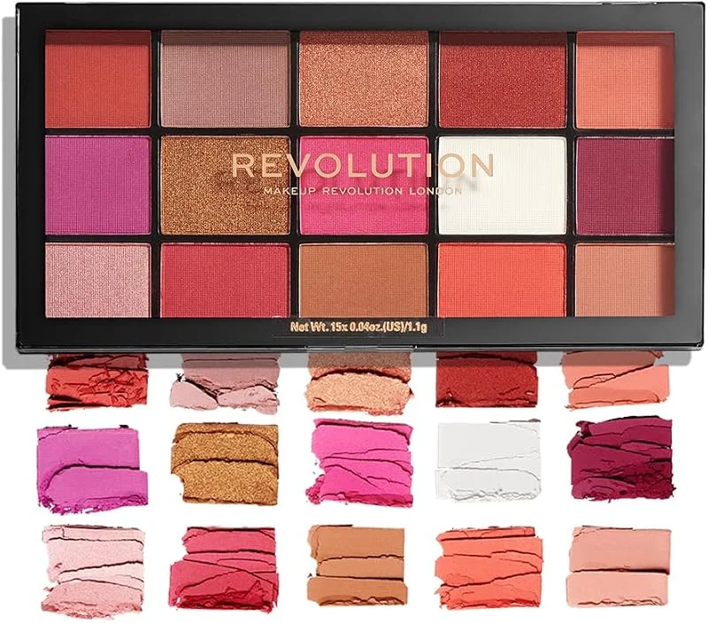 Makeup Revolution, Palette d'ombres à paupières Reloaded, Red Alert, 15 nuances, 16.5g — Maquillage