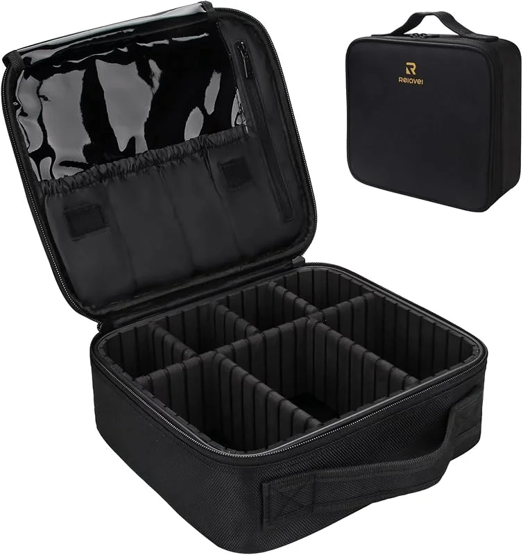 Relavel Trousse de Maquillage à roulettes, Sac à Dos de Maquillage Professionnel, a-Noir, A Small