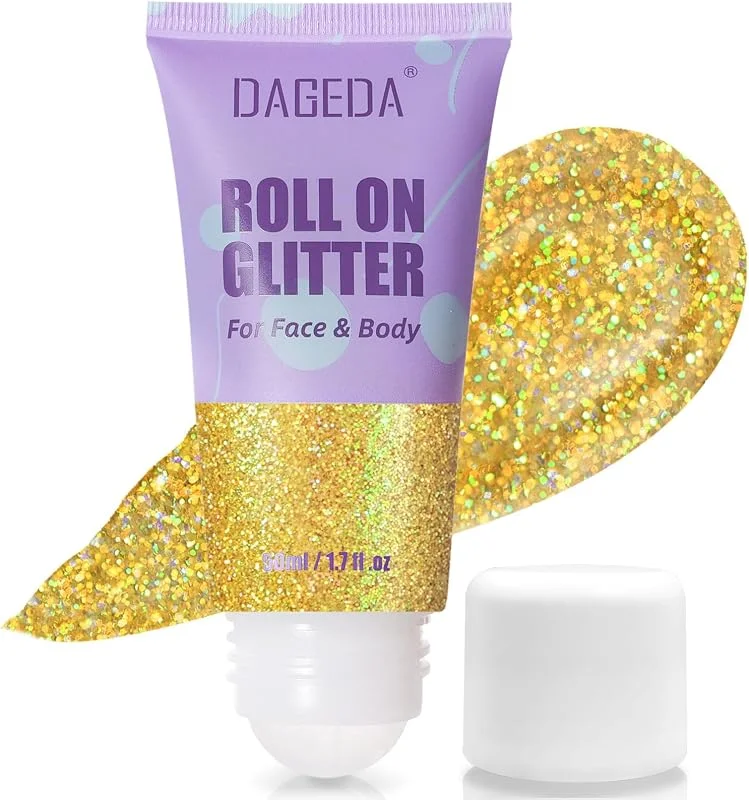Prreal 50ml Roll-on Body Glitter, Holographic Face Glitter Gel for Eye Hair, Mermaid — Maquillage